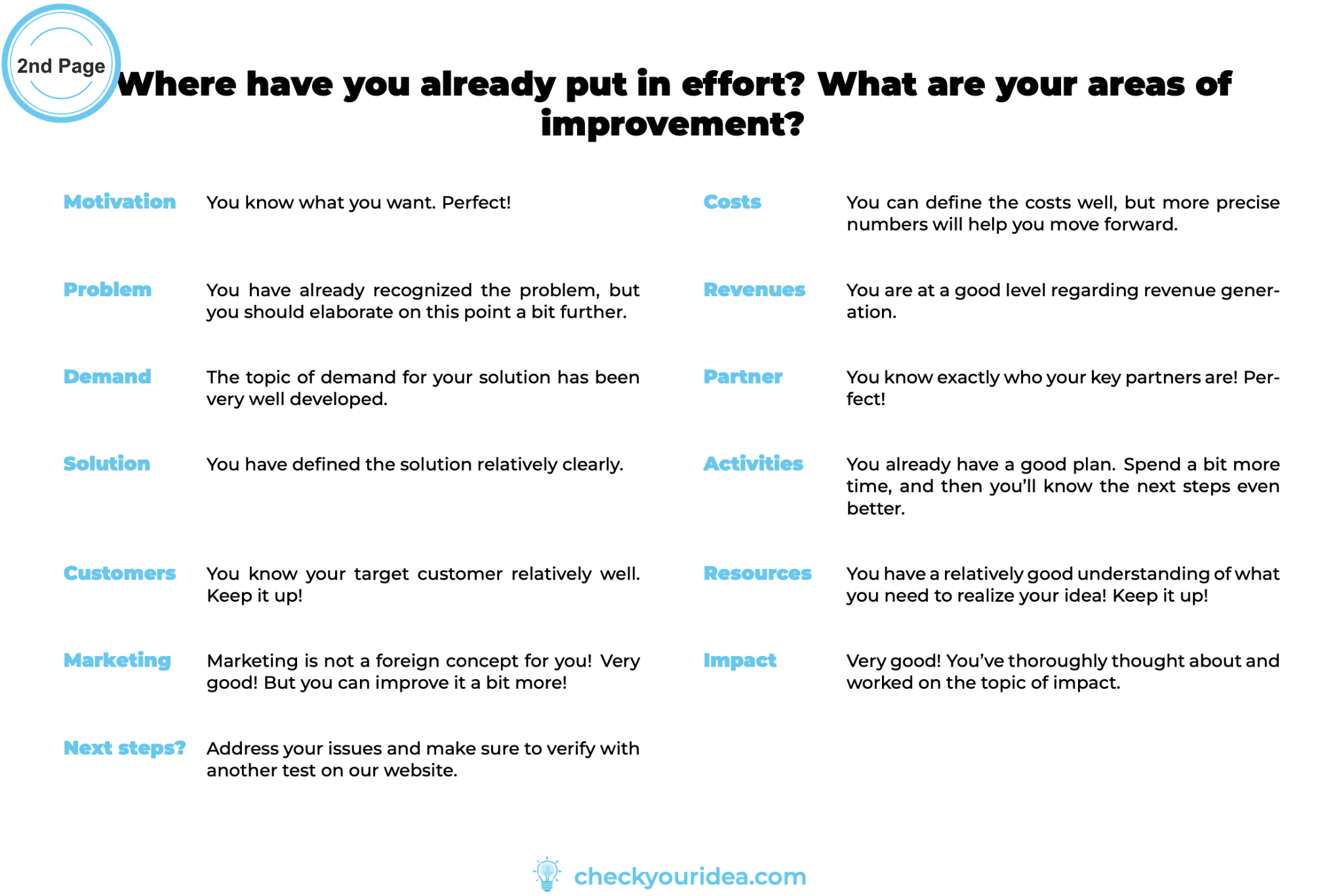 Example Feedback Report - Page 2